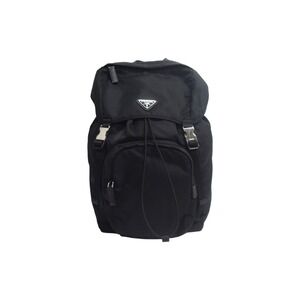 PRADA Backpack Triangle Logo Multicolor Silver